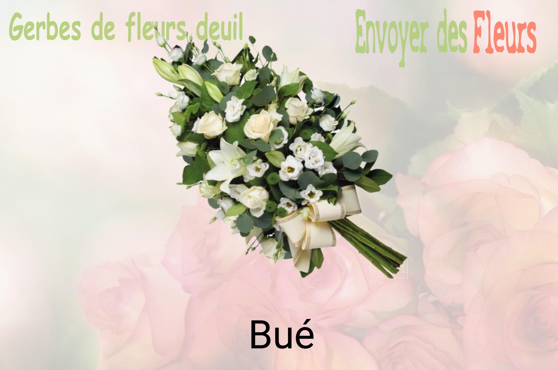 Gerbe de fleurs de deuil livrée à Bué